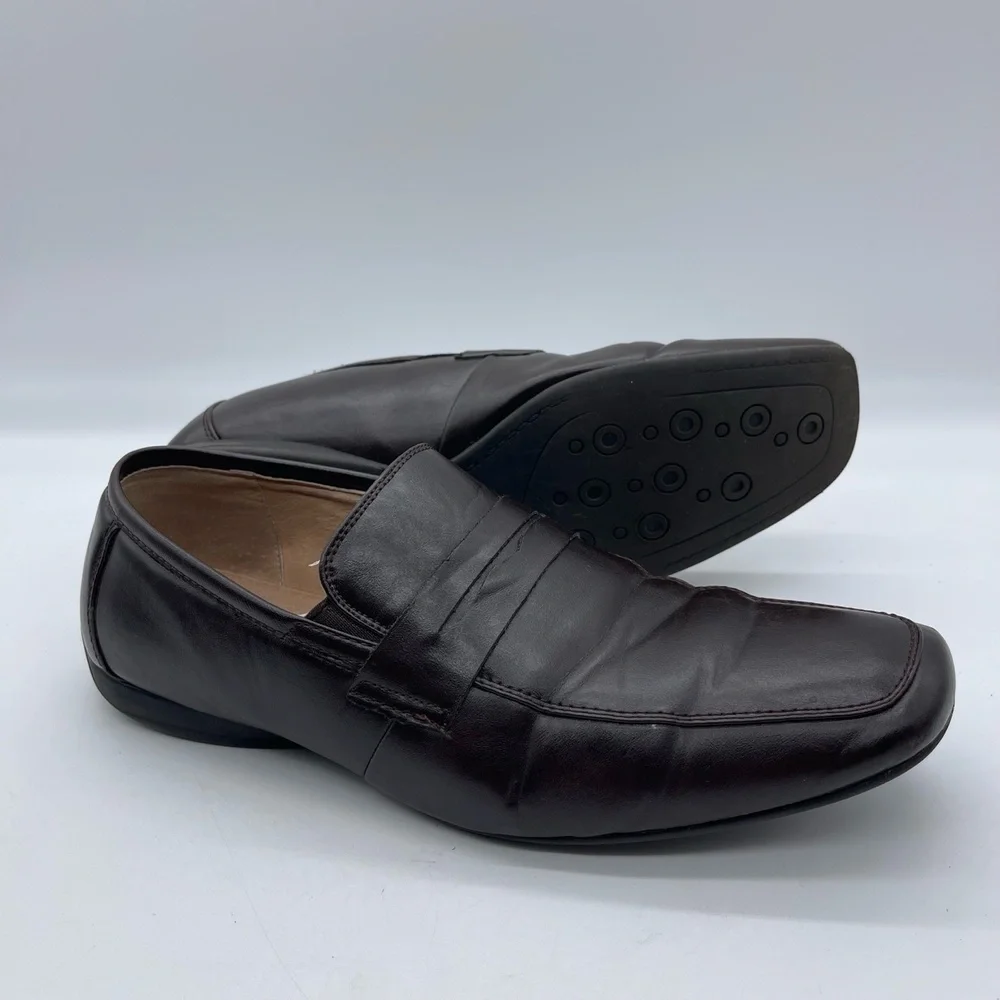 Madden M Saxton Men's Size 9.5‎ Penny Loafers Brown Slip On Leather Casual Shoes